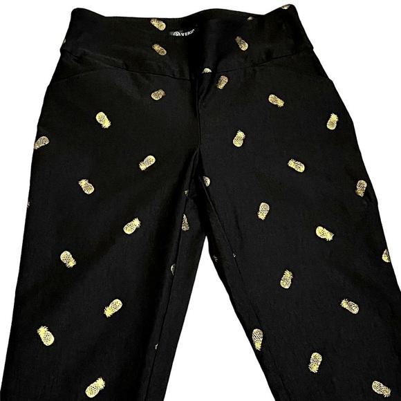 Versona Pull On Pineapple Print Stretch Pants Womens Size 0 Tropical Fruit - Picture 4 of 5